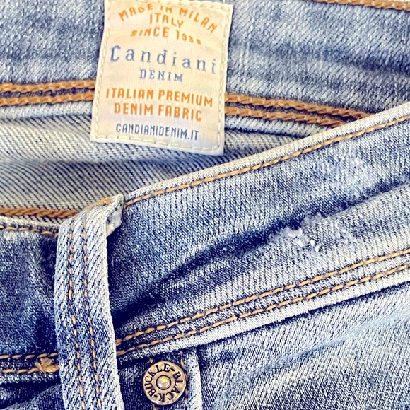 Candiani denim made in Italy buckle black skinny jeans - Picture 3 of 4